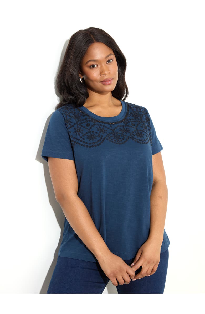 Live Unlimited Jersey Embroidered T - Shirt, Main, color, Blue