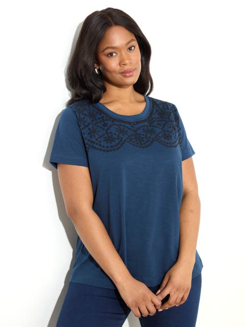 Jersey Embroidered T - Shirt