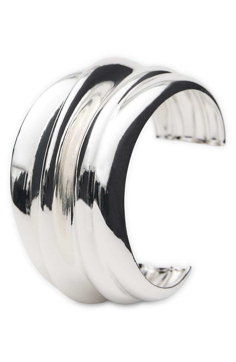 MANGO Embossed Maxi Cuff Bracelet, Alternate, color,