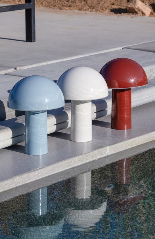 Brightech Celia 10" Portable Touch-controlled Outdoor Patio Mushroom Table Lamp In Red