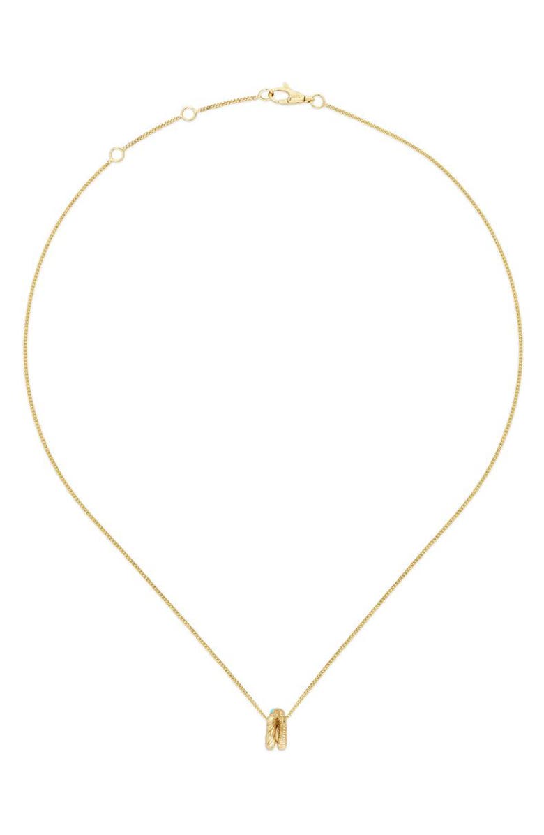 Gucci Ouroboros Turquoise Necklace, Alternate, color, 18Ky