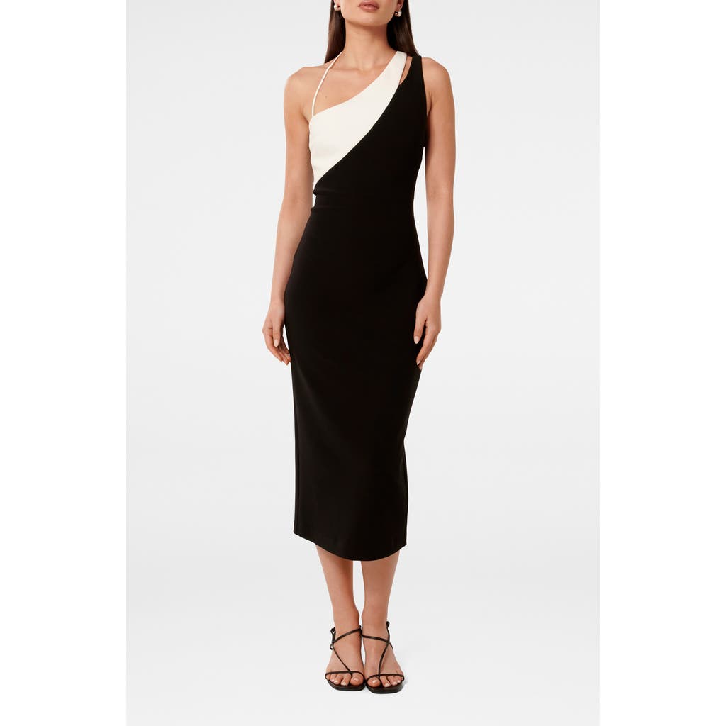 Ever New Toni Colorblock Sleeveless Midi Dress In Black