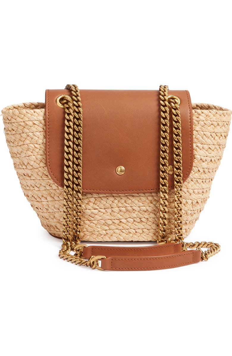 Saint Laurent Mini Panier Corssbody Bag, Alternate, color, Naturel/ Brick