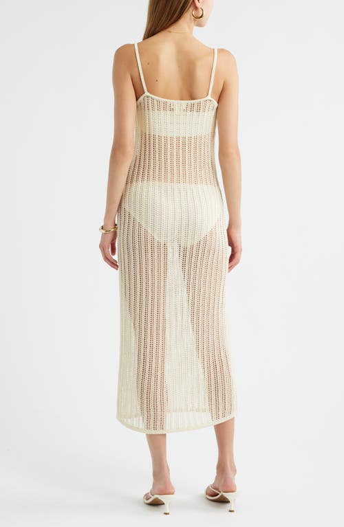 Open Edit Open Stitch Cotton Blend Sweater Dress In White