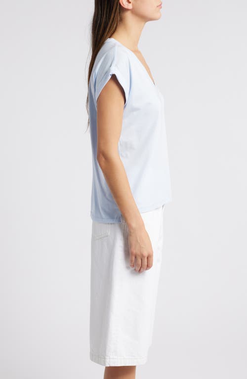 Shop Frame Easy Cotton V-neck T-shirt In Light Chambray