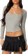 EDIKTED Alex Stripe Long Sleeve Top