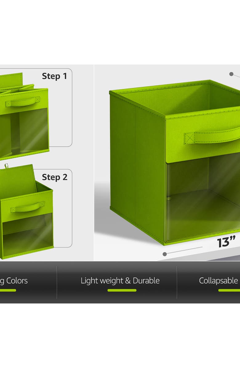 SORBUS 6-Pack Window Storage Cubes, Alternate, color, Multicolored