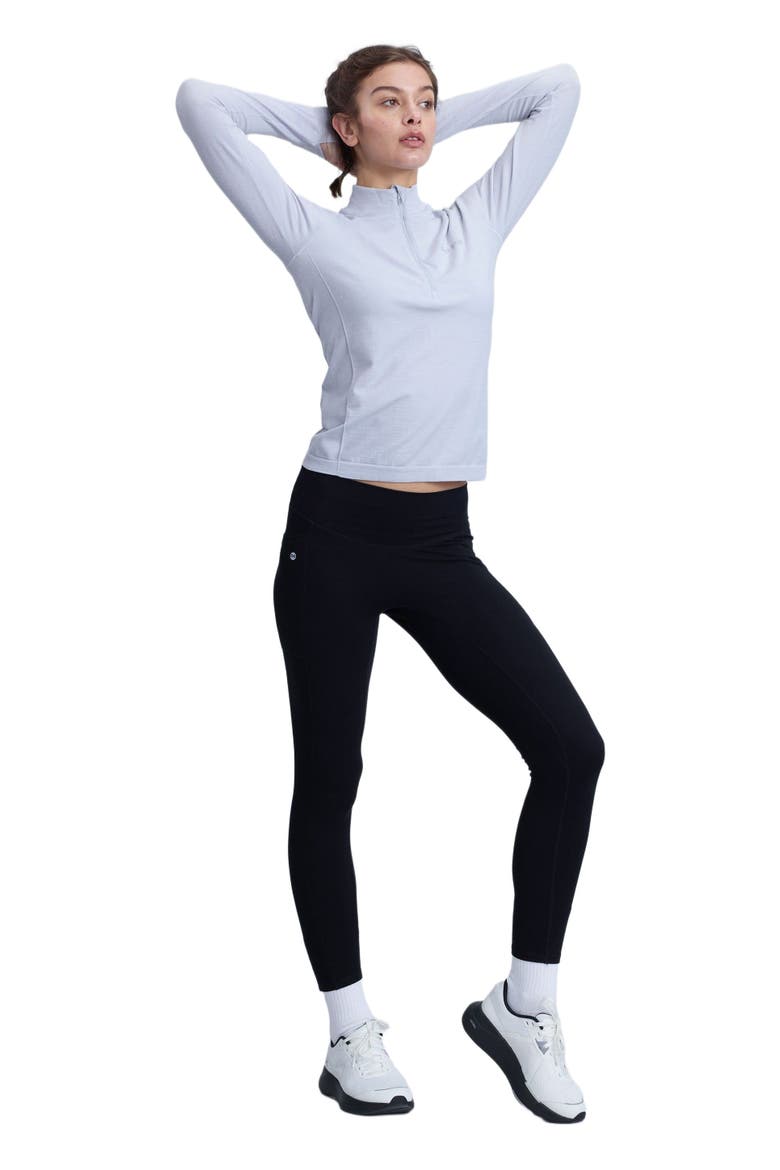 Tech Merino Classic Fit Half Zip Long Sleeve Base Layer, Alternate, color, Glacier Gray