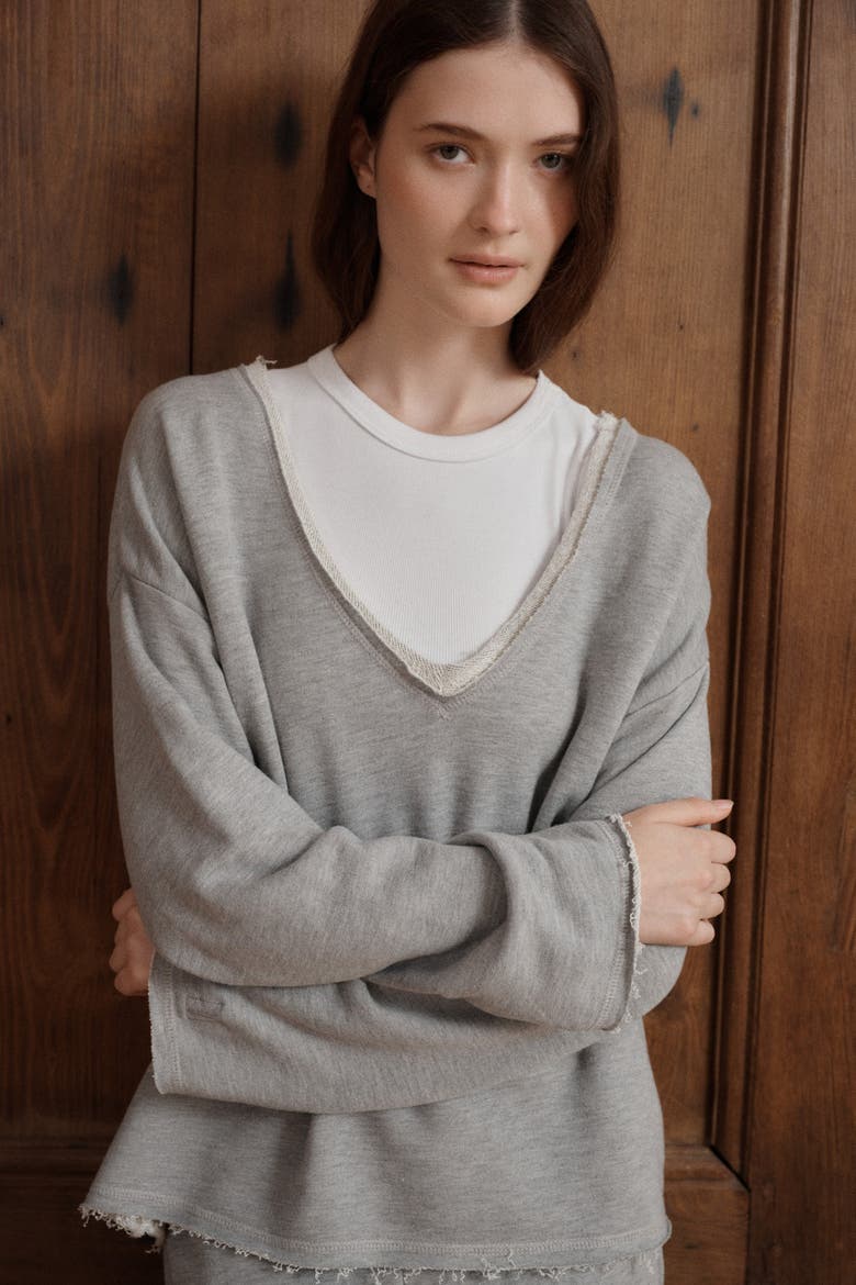 Brigitte Sweatshirt, Alternate, color, Heather Grey