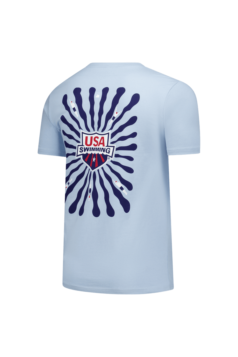 Unisex Flomotion Light Blue USA Swimming Swim Meet 2.0 T-Shirt, Alternate, color, Light Blue