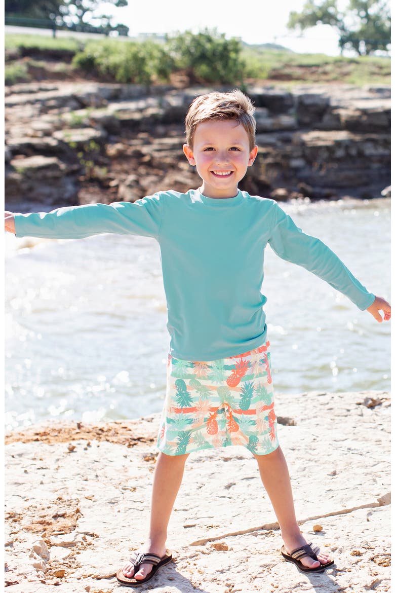 Marine Two-Piece Rashguard Swimsuit, Alternate, color, BLUE
