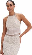 PatBO Flower Crochet Halterneck Top