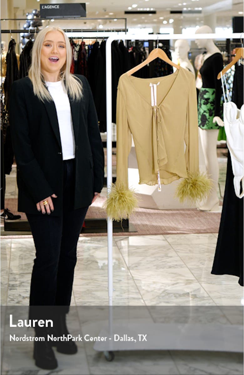 Claudia Feather Trim Blouse, sales video thumbnail
