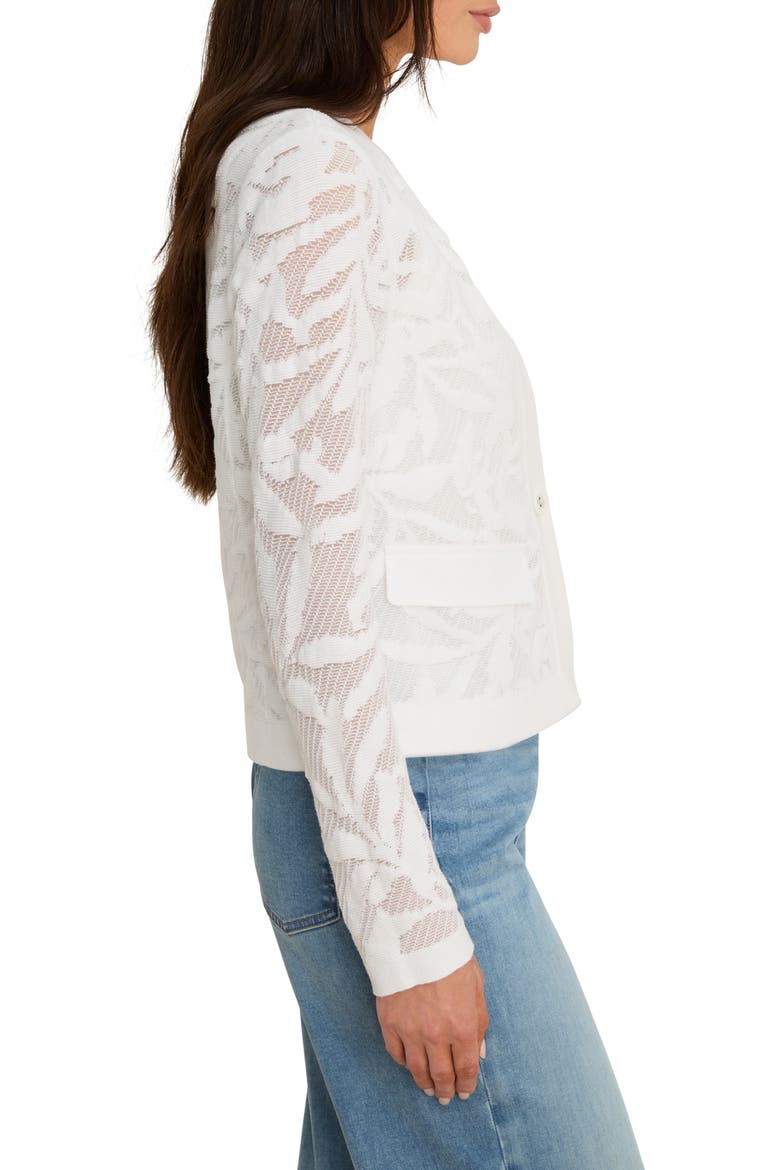 Garden Floral Lace Single Button Jacket, Alternate, color, PAPER WHITE
