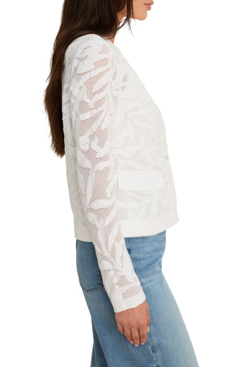 NIC+ZOE Garden Floral Lace Single Button Jacket, Alternate, color, Paper White