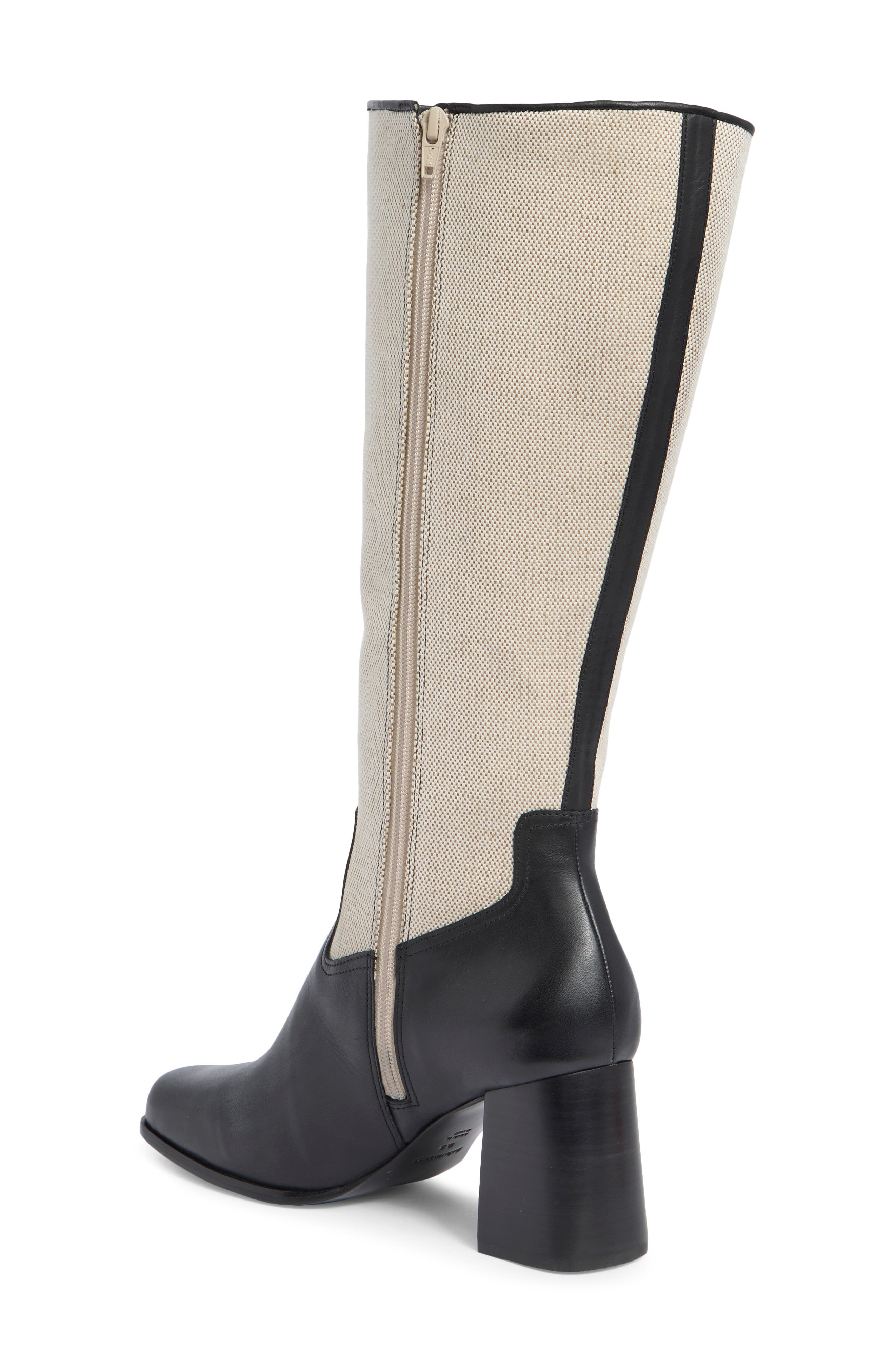 Frederique Knee High Boot, Alternate, color, BLACK OATMEAL