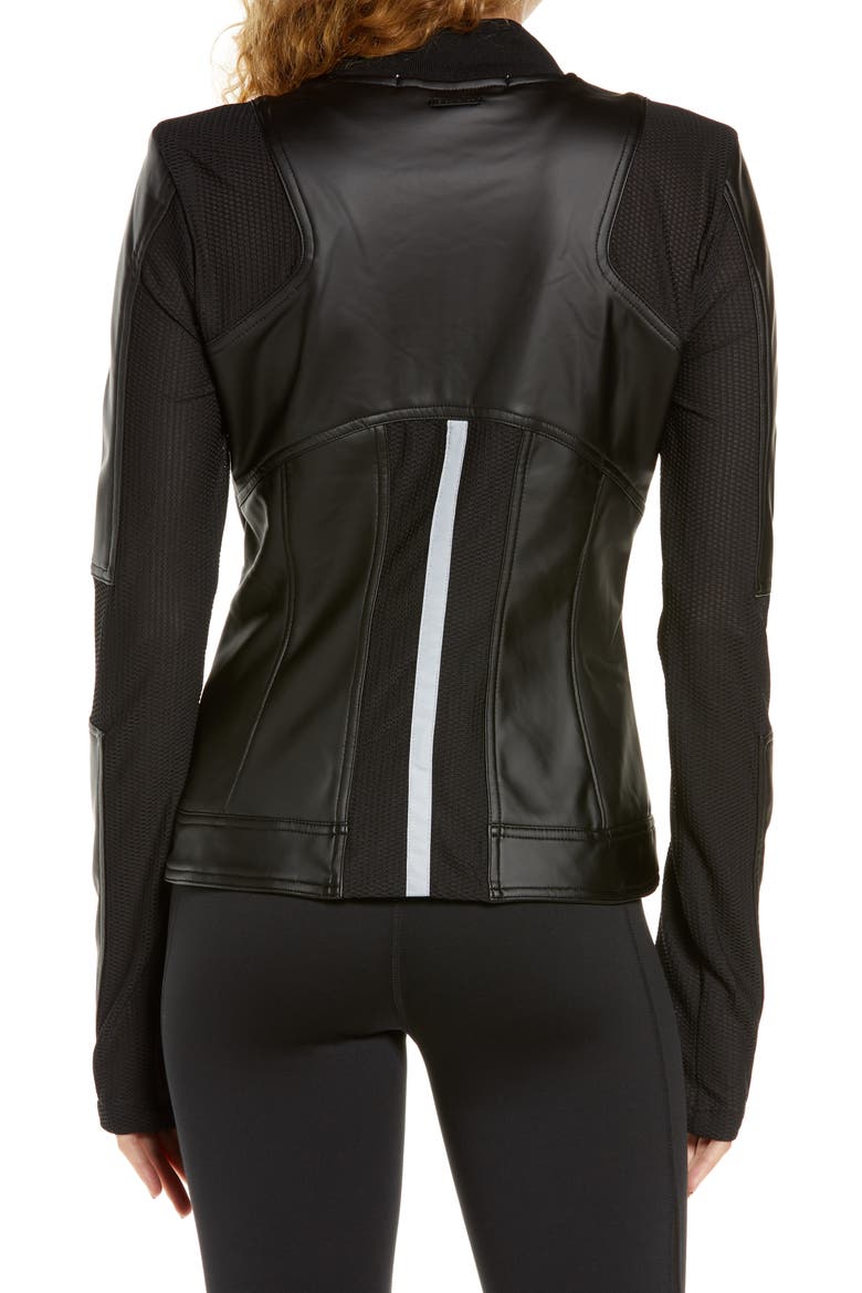 Run Moto Water Resistant Bomber Jacket, Alternate, color, BLACK