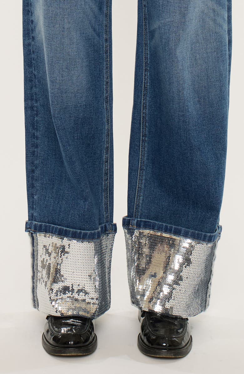 KanCan Vivianne Mid Rise Wide Leg Jeans, Alternate, color, Medium Wash