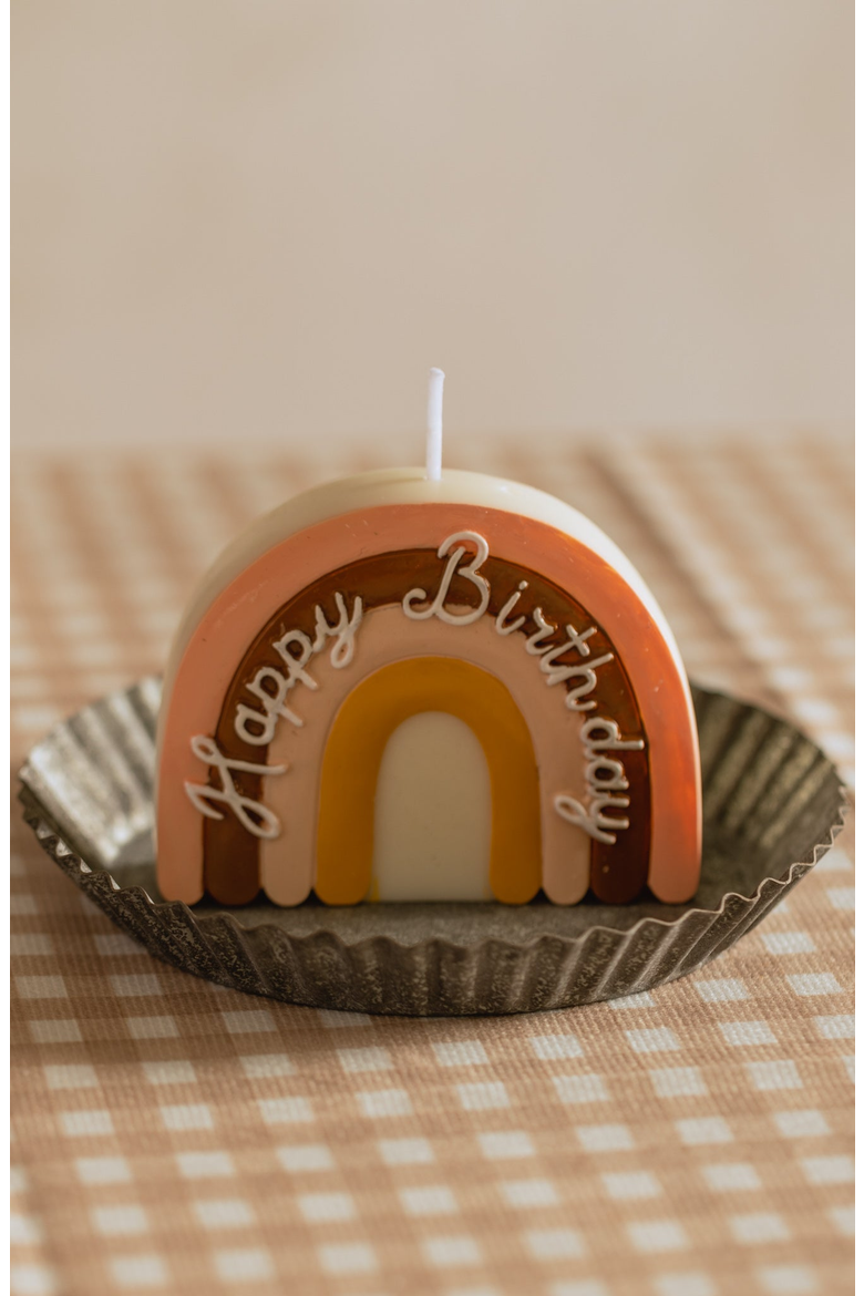 Boho Rainbow Candle Cake Topper, Alternate, color, Multi