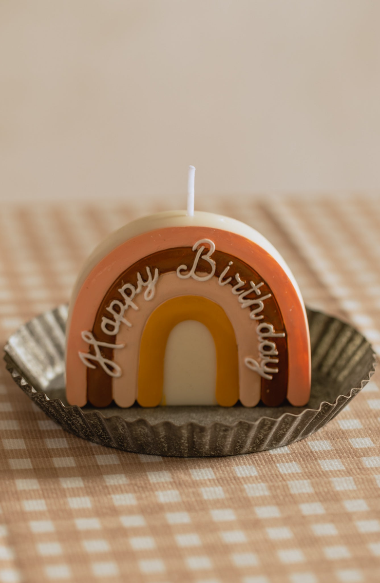 Southlake gifts Boho Rainbow Candle Cake Topper, Alternate, color, Multi