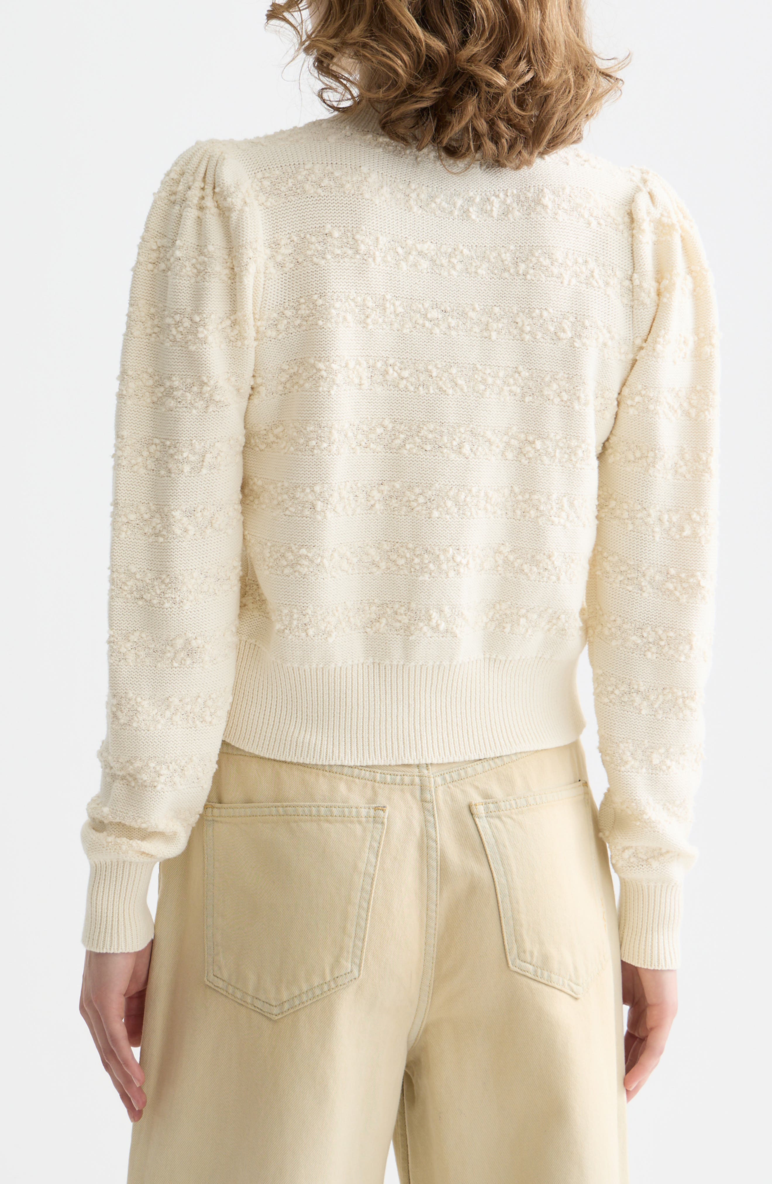 Boucle Stripe Cotton Blend Cardigan - image 2