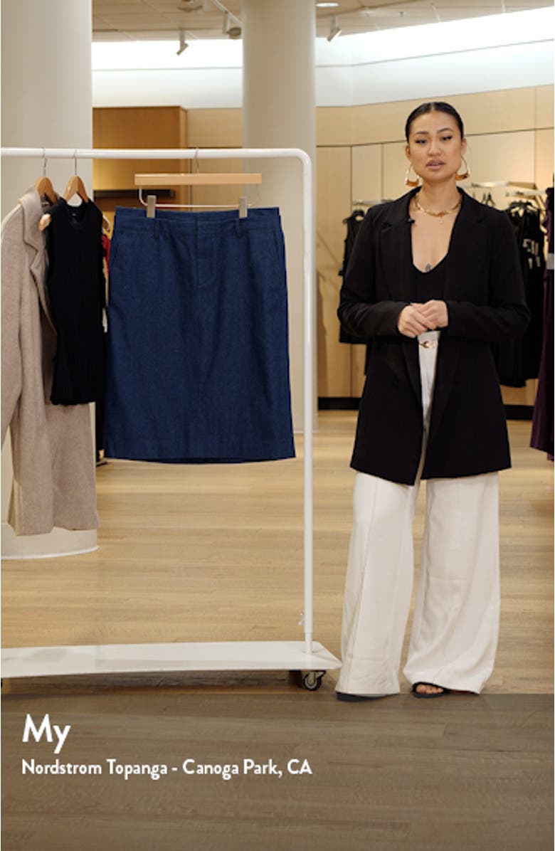 Double Waistband Denim Pencil Skirt, sales video thumbnail