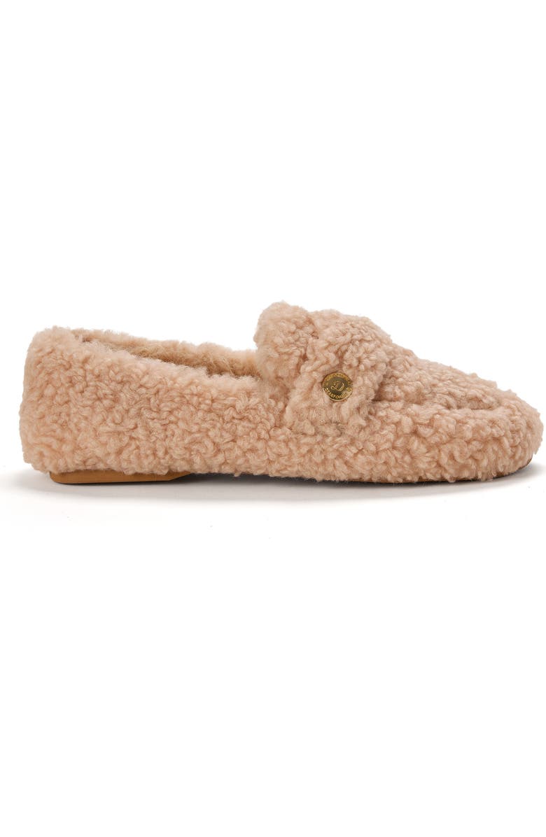 DEARFOAMS Madeline Luxe Teddy Loafer Slipper, Alternate, color, Latte