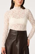 ASTR the Label Kyra Mock Neck Lace Top