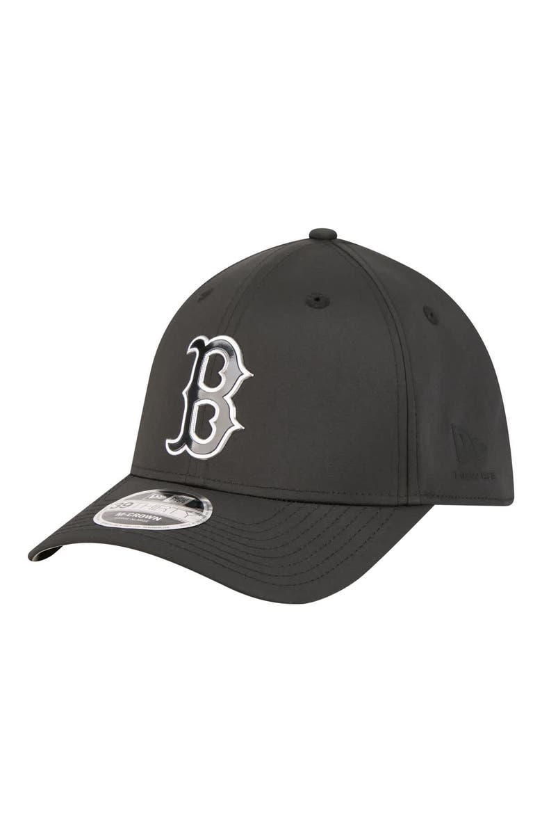 New Era Men's New Era  Black Boston Red Sox Metallic 39THIRTY M-Crown Flex Hat, Main, color, Black