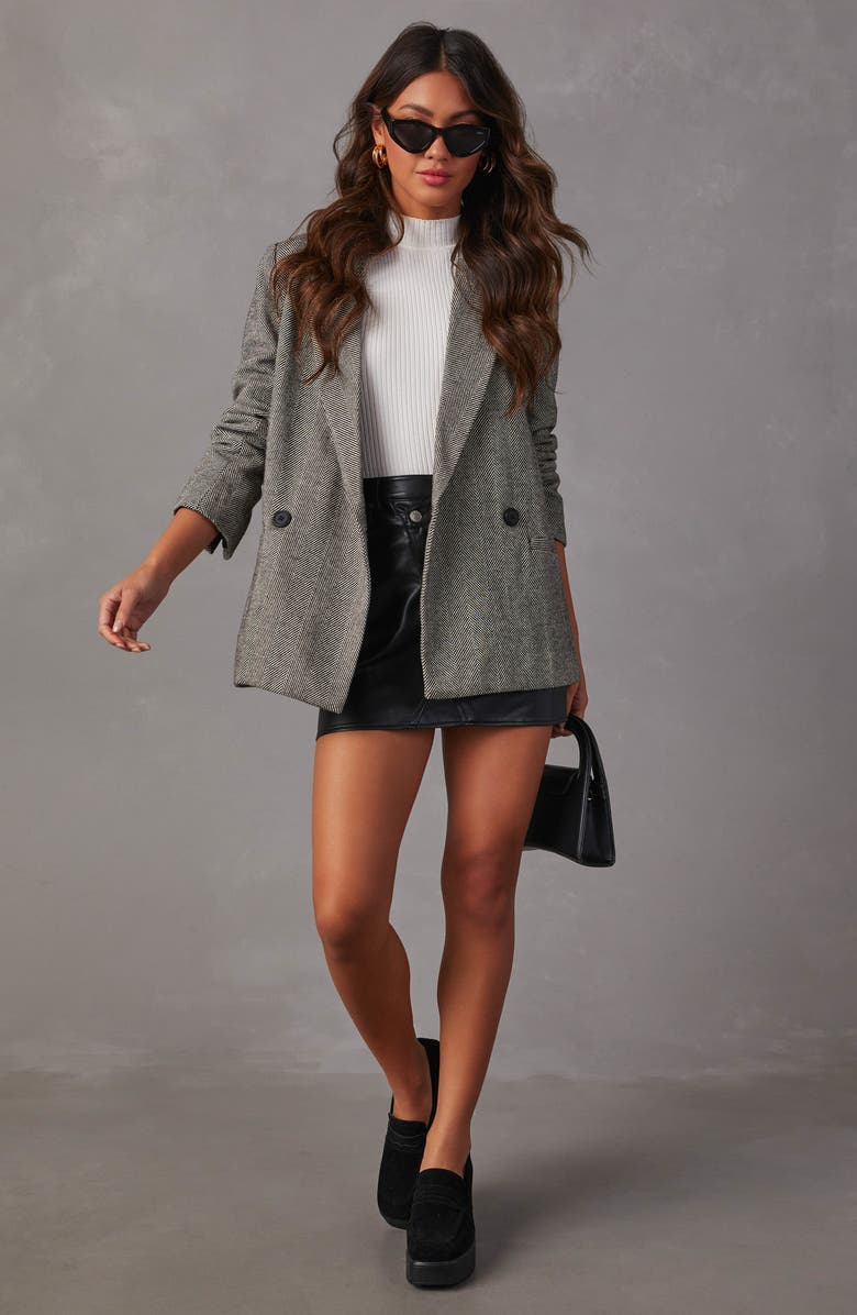VICI Collection Downtown Oversize Herringbone Blazer, Alternate, color,