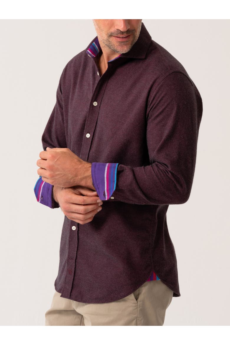 Cotton Cashmere Long Sleeve Shirt, Alternate, color, Burgundy