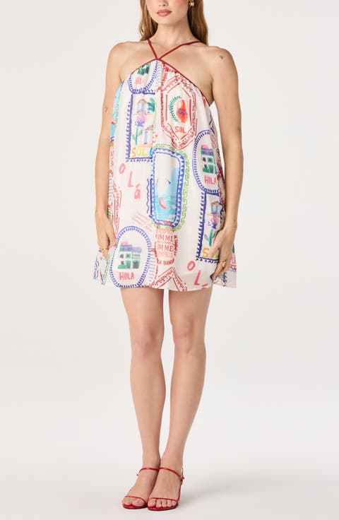 Marcela Stamp Print Minidress