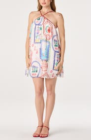 ASTR the Label Marcela Stamp Print Minidress