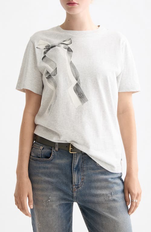 Scotch & Soda Artwork Bow Cotton Graphic T-shirt In White