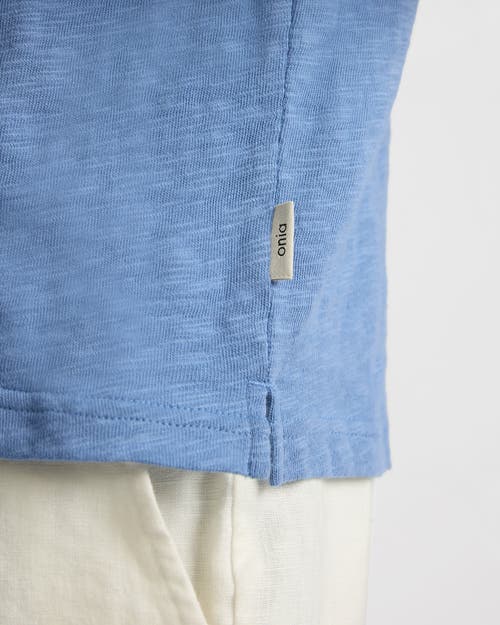 Onia Heavyweight Slub Polo In Blue
