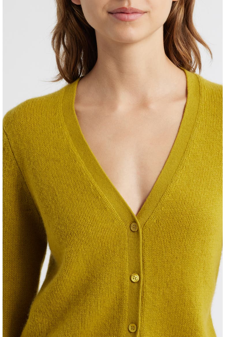 Cameron Cashmere V-Neck Cardigan, Alternate, color, ANTIQUE MOSS