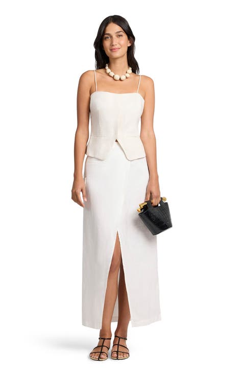 Air Linen Straight Neck Top