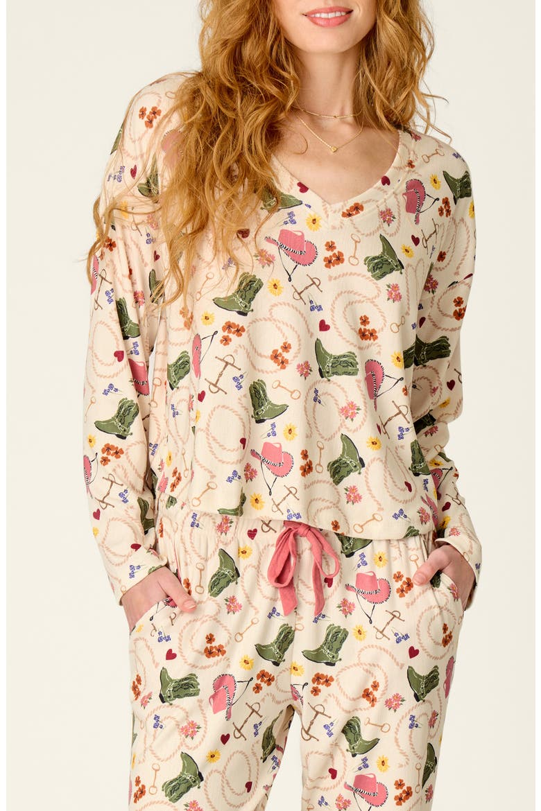 Saddle Up Sleep Top, Main, color, BEIGE