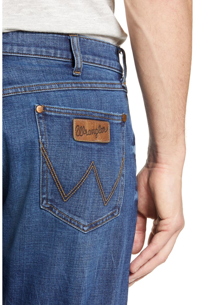 Slider Slim Straight Leg Jeans, Alternate, color, MID BLUE