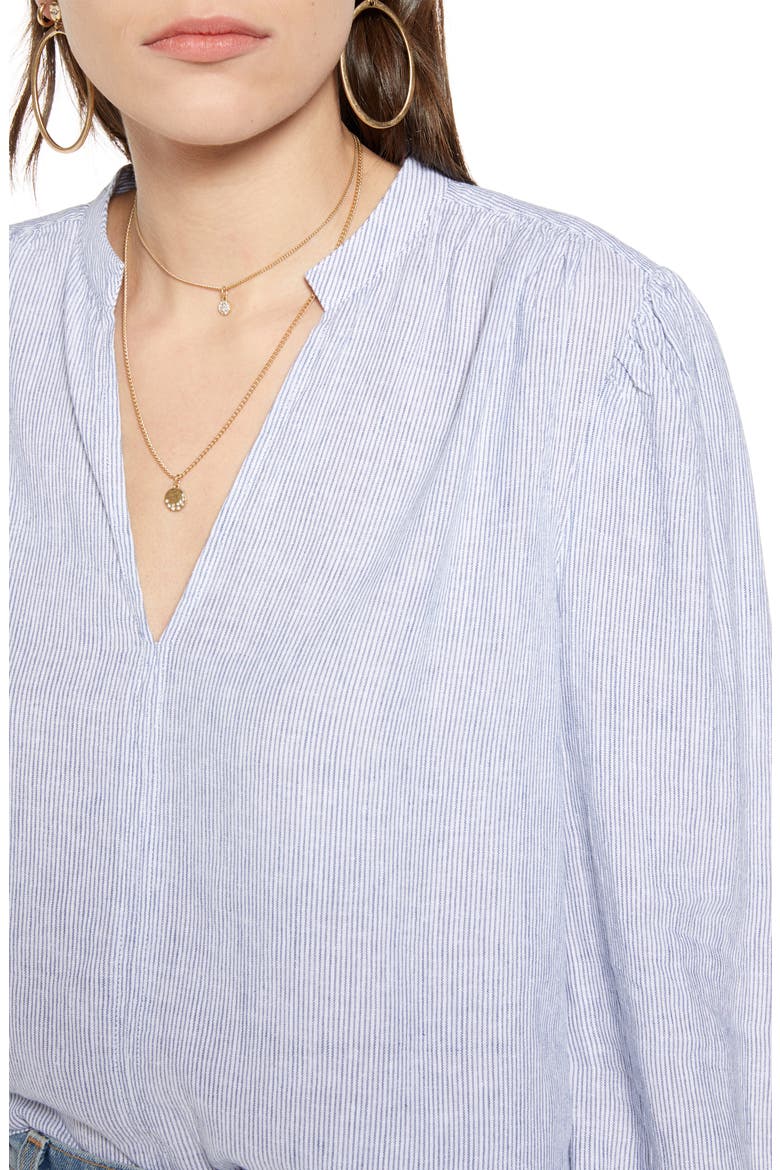 Linen Shirt, Alternate, color, WHITE- BLUE WINONA STRIPE