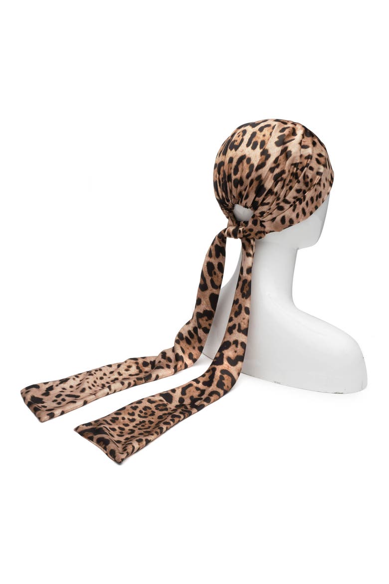 Gigi Satin Head Wrap, Alternate, color, CAMEL/ BLACK
