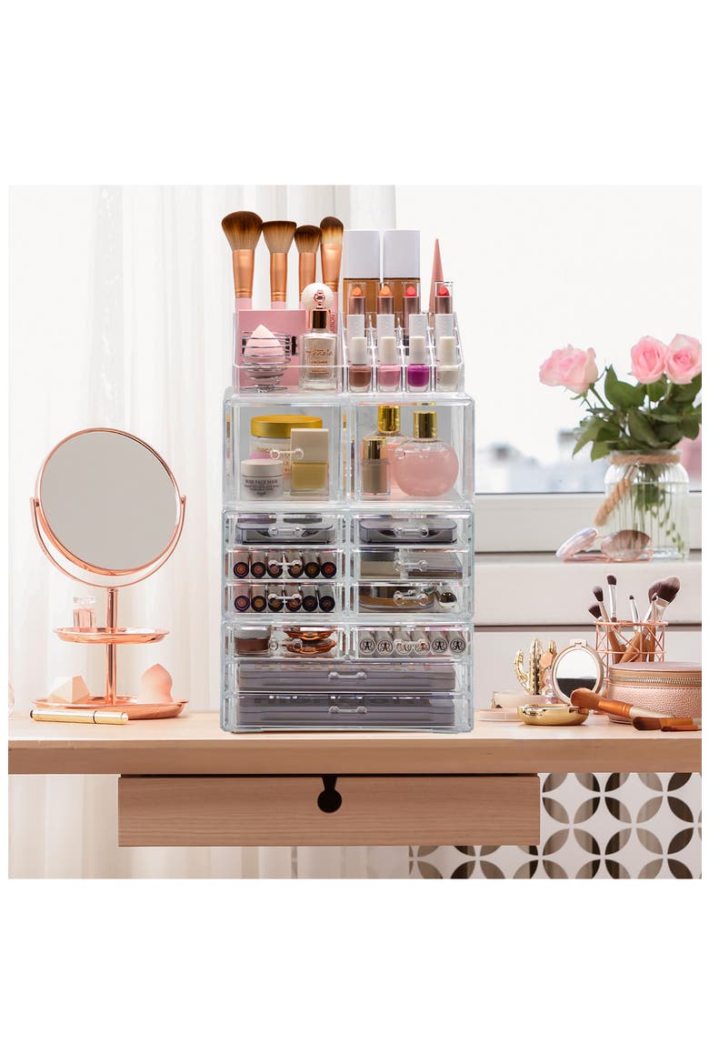Makeup and Jewelry Storage Case Display Set - Marble, Alternate, color, MARBLE