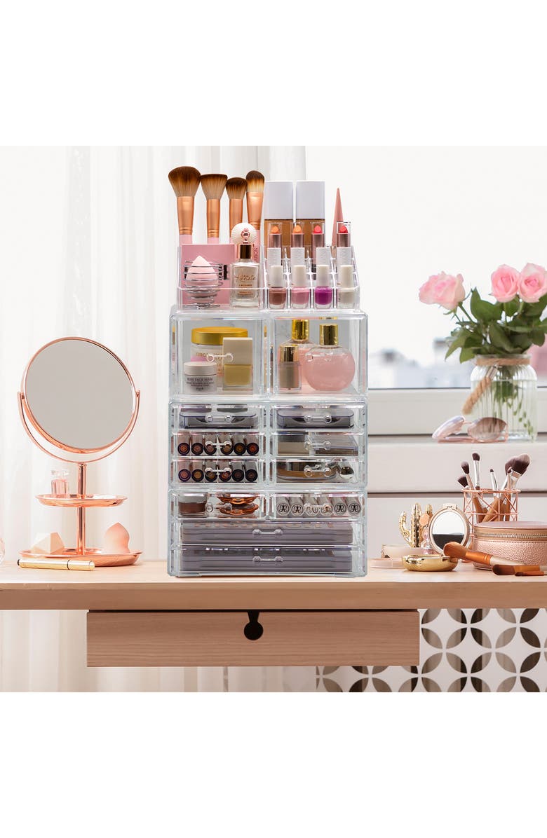 SORBUS Makeup and Jewelry Storage Case Display Set - Marble, Alternate, color, Marble