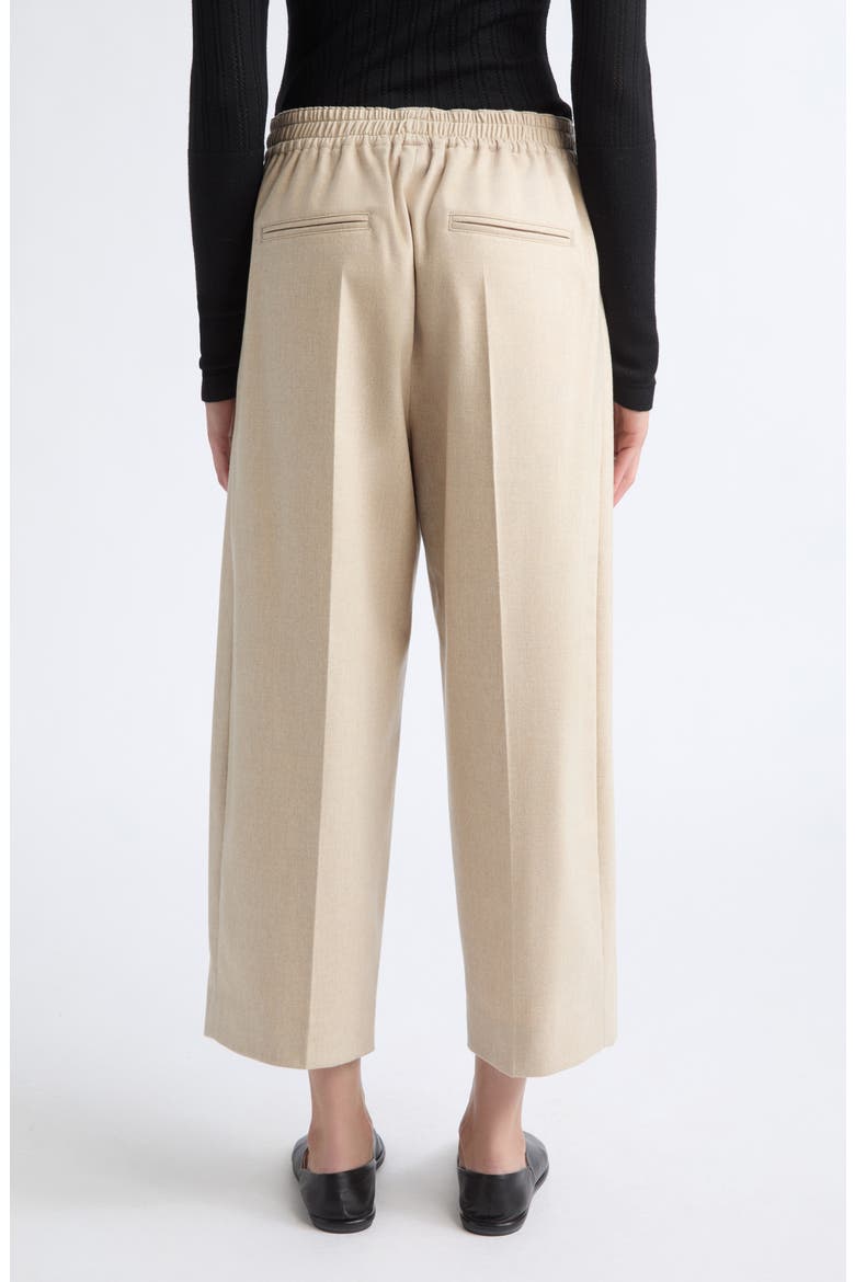 Pleated Stretch Wool & Cashmere Drawstring Trousers, Alternate, color, OATMEAL