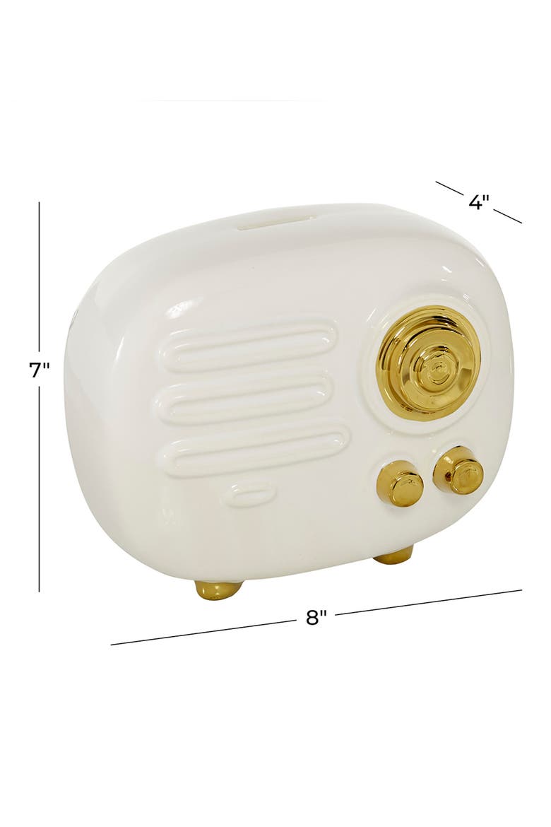 Willow Row 1950s Style Clock Radio Sculpture, Alternate, color, GOLD