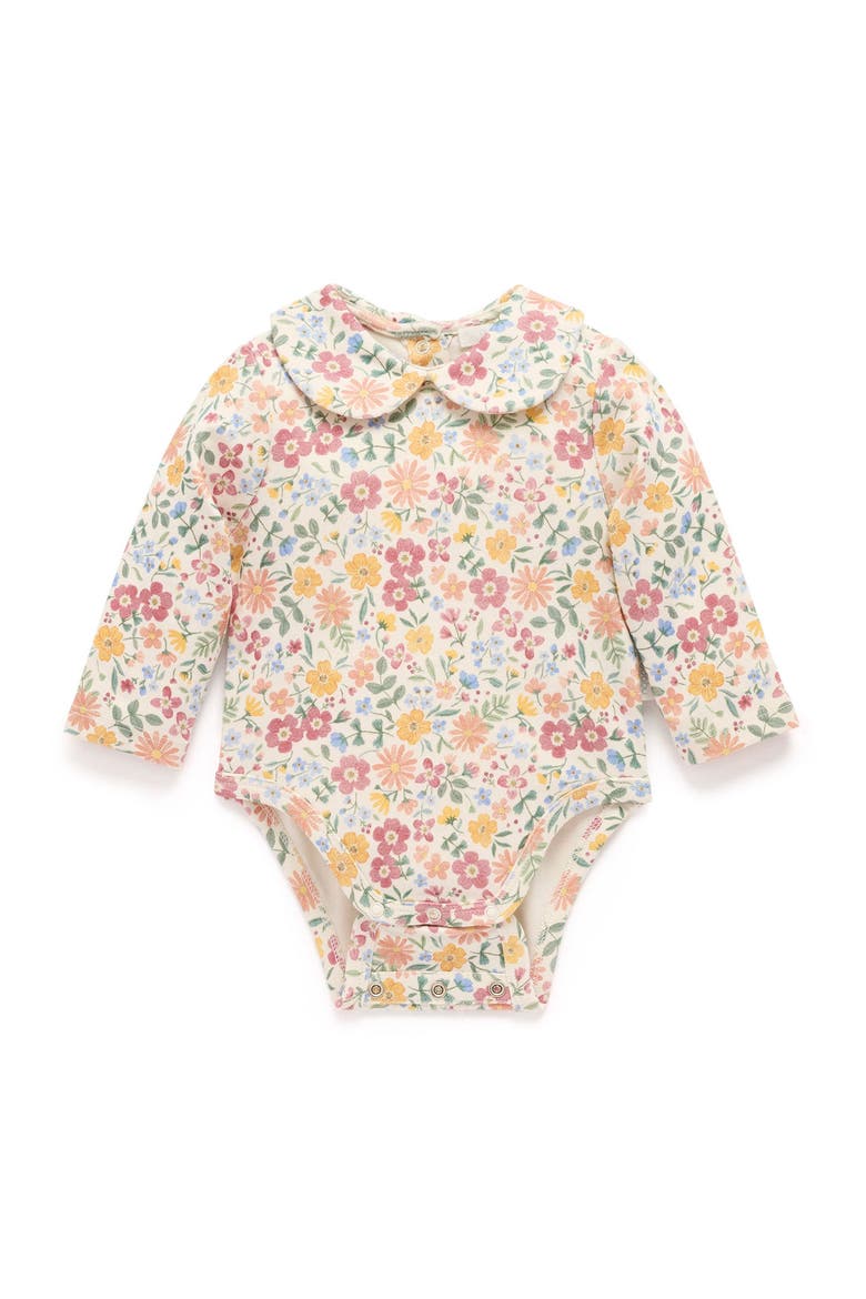Thick Bodysuit with Collar, Alternate, color, Wild Flower Print