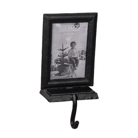 Black Metal Frame Stocking Holder Stylish Christmas Decoration