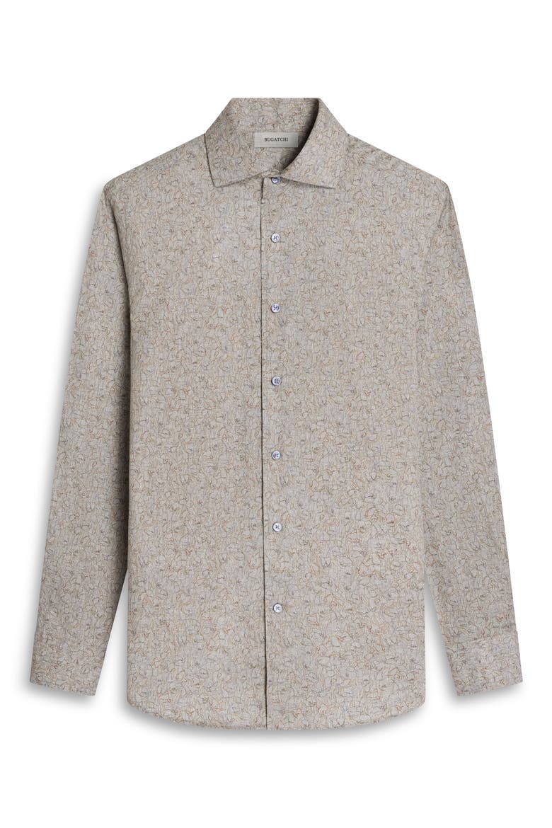 Alvin Shaped Fit Long Sleeve Cotton Shirt, Alternate, color, GINGER