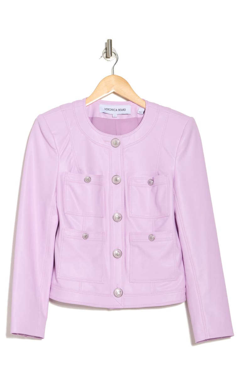 Veronica Beard Ozuna Faux Leather Crop Jacket, Alternate, color,