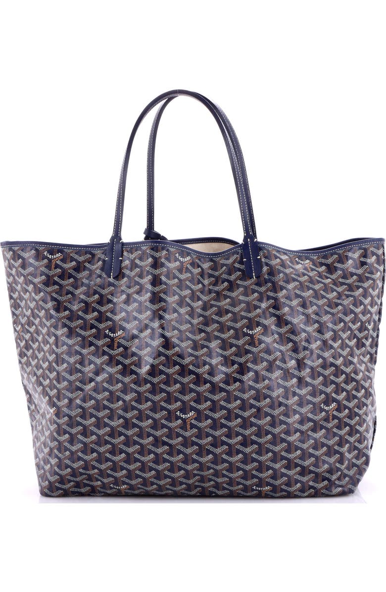 Pre-Owned Goyard Saint Louis Tote Coated Canvas GM, Main, color, Blue